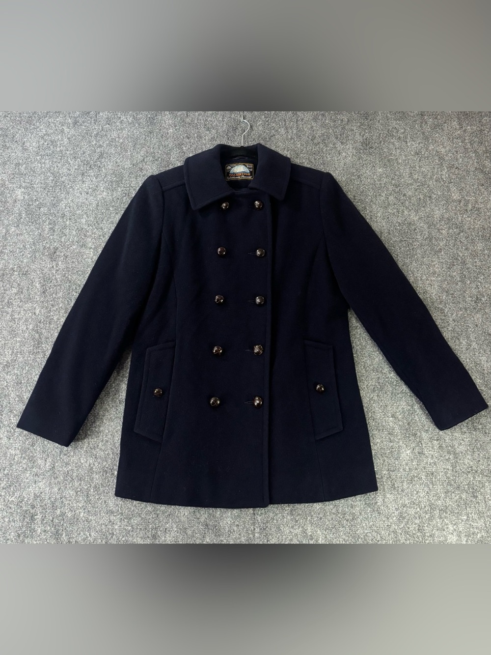VTG Mackintosh Wool Coat Blue Womens Size 10 Made in U.S.A.